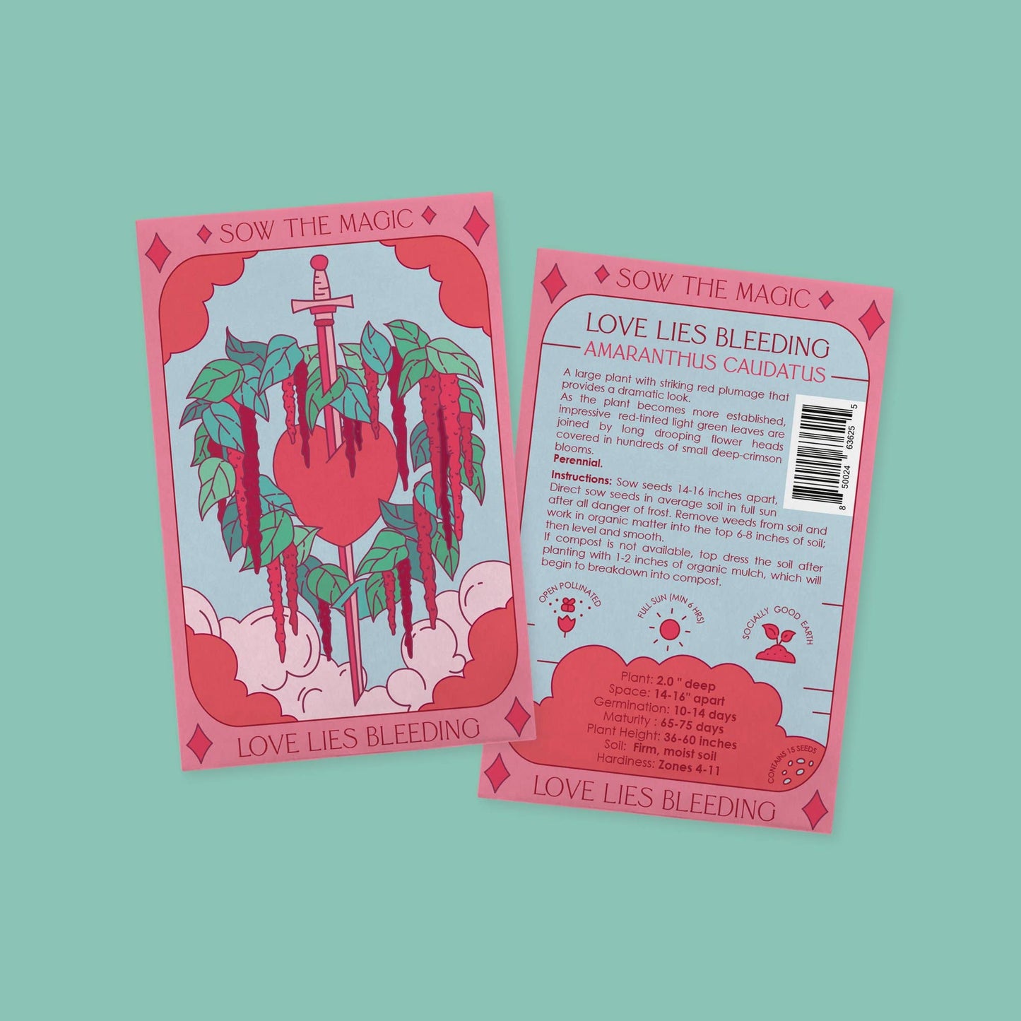 Love Lies Bleeding Tarot Garden + Gift Seed Packet - Salt of the Earth Organics