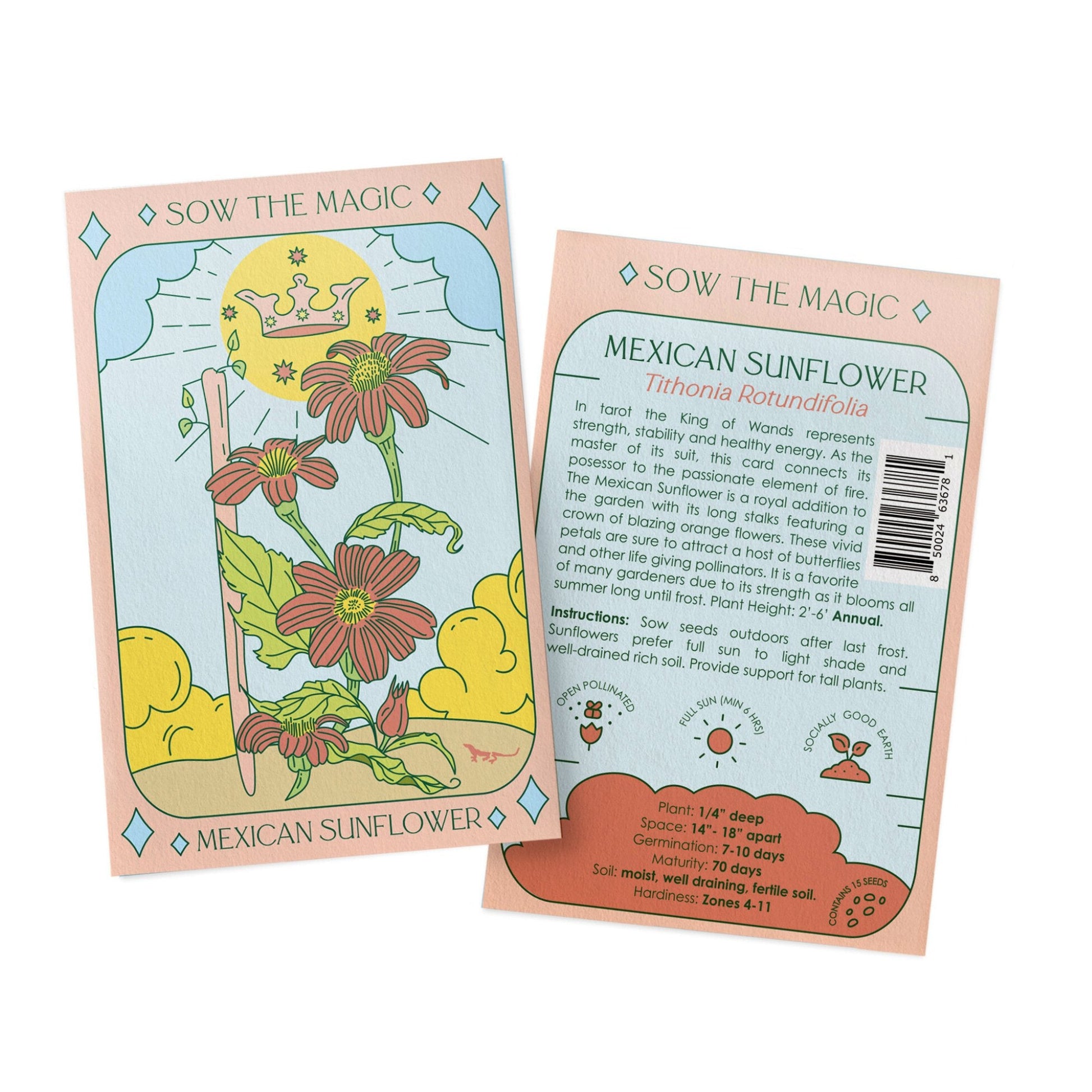 Mexican Sunflower Tarot Garden + Gift Seed Packet - Salt of the Earth Organics