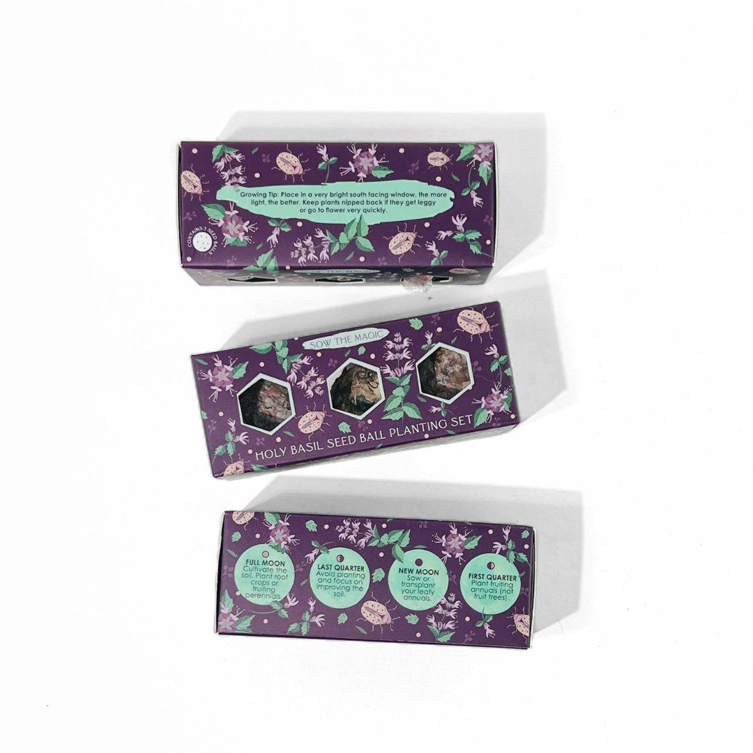 Protection (Holy Basil) Mini Seed Ball Gift Box Set - Salt of the Earth Organics