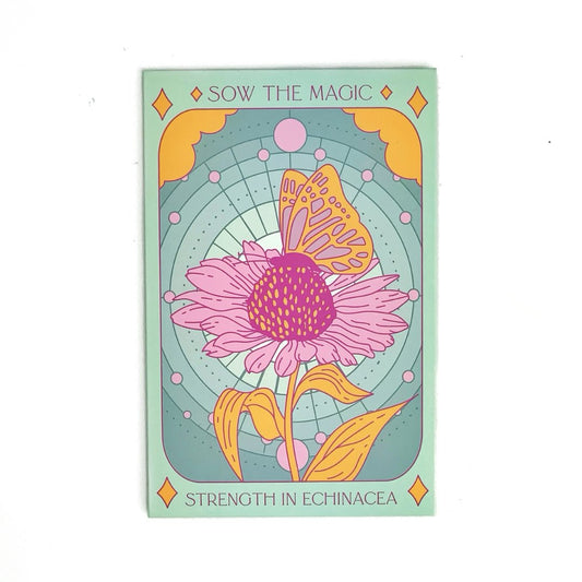 Strength in Echinacea Flower Tarot Garden + Gift Seed Packet - Salt of the Earth Organics