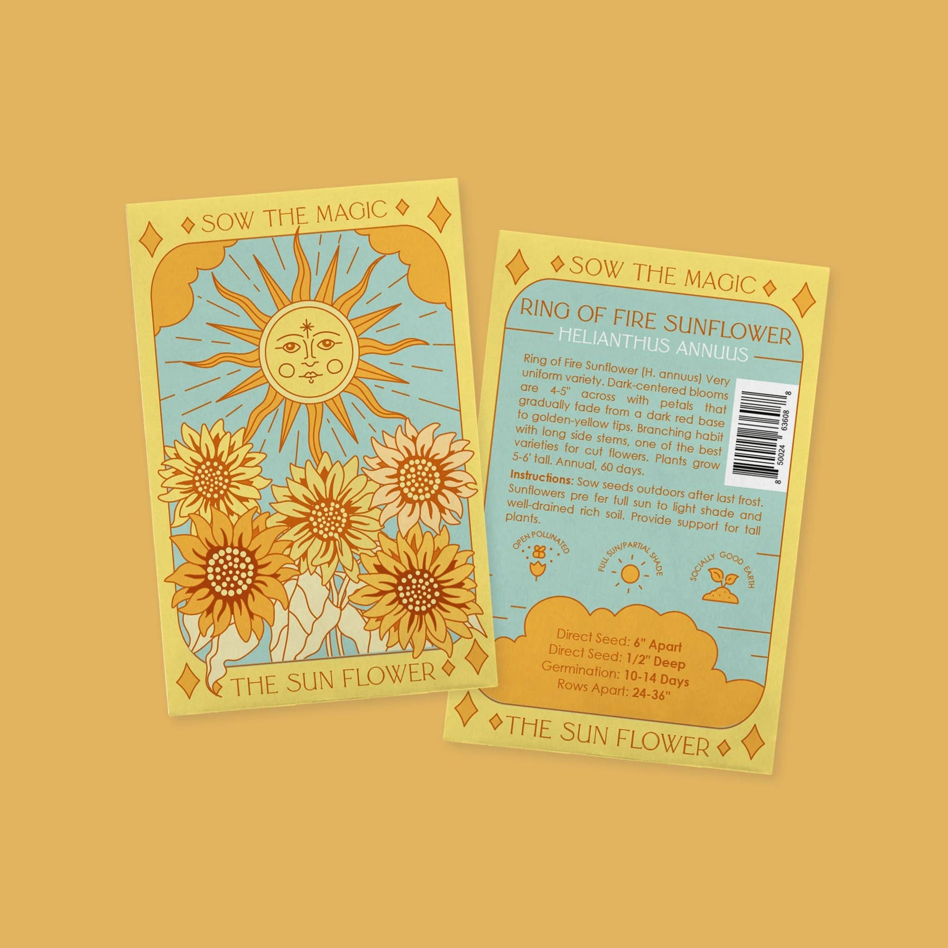 The Sunflower (Ring of Fire) Tarot Garden + Gift Seed Packet - Salt of the Earth Organics